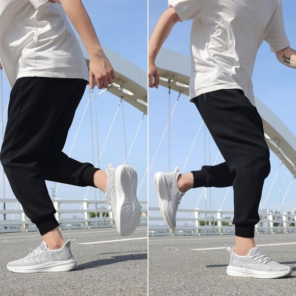 ⚡Men WhiteGrey Fashion Mesh Non Slip Lightweight Workout Breathable Gym Sneakers - Picture 6 of 6